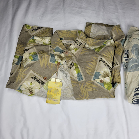 Hawaiian Shirts Dress Mens Sz Medium 100% Silk Summer Beach Pool Bowling Hawaii - Picture 9 of 10